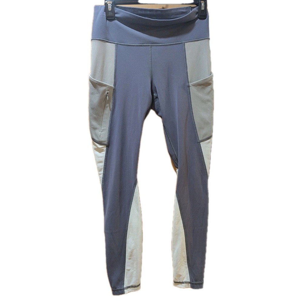 Athleta Salutation Stash Pocket II Colorblock 7/8 Tights In Gray/Mauve‎ Size S